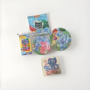 Blues Clues Kids Birthday Party Table Cloth Cover Plates Favors Napkins Blue Dog